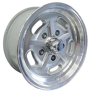 4 Rodas Salt Flat Prata Diamantada Aro 15 tala 8 Traseira furação 5x139 offset -5