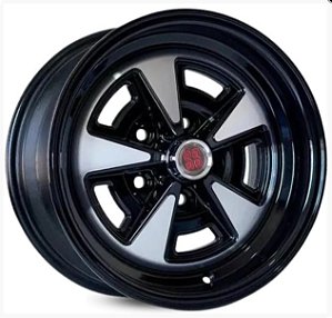 Jogo de Rodas Opala SS M08 Preta  Aro 14" / Tala 6" / Furação 5x114,3 off-set 20 FBD