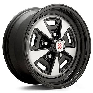 Jogo de Rodas Opala SS Diamantada Borda Preta Aro 14 / Tala 7 / Furação 5x114,3 OFF-set 30