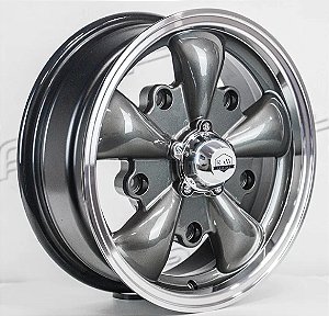 Jogo de rodas 5-Spoke Grafite Diamantada aro 15 / Tala 5,5 / Furação 5x205 / Off-set 20