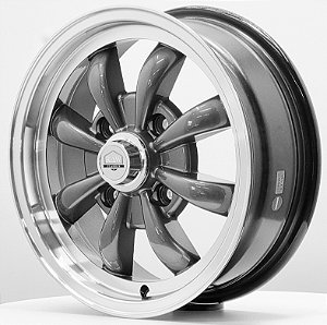 Jogo de Rodas 8 SPOKE Aro 15 tala 5,5 furação 4x130 offset 30 - Grafite