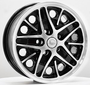 Jogo de Rodas COSMIC Aro 15 tala 5,5 furação 4x112 offset 20 Preta Diamantada