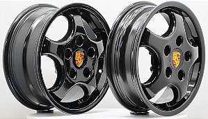 Jogo de Rodas CUP1 Aro 15 tala 4,5 e 6,5 furação 4x130 offset 20 e 30 PRETA