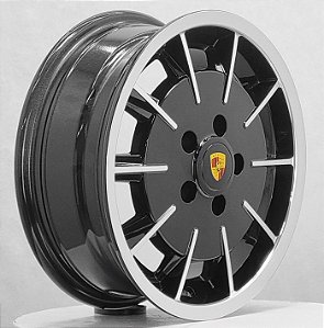 Jogo de Rodas GAS BURNER Aro 15 tala 5,5 furação 5X112 off-set 20 PRETA DIAMANTADA