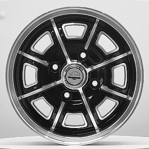 Jogo de Roda Pedrini Preta Diamantada aro 15 / Tala 5,5 / Furação 4x130 / Off-set 30