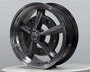 Jogo de Rodas Raider Aro 15 Tala 5,5 Furação 5x205 Grafite Diamantada