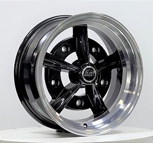 Jogo de Rodas Raider Aro 15 Tala 5,5 e 6,5 Furação 5x205 Offeset 14 e -20 Preta Diamantada