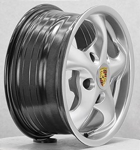 Jogo de Rodas Porsche Twist Aro 15 Tala 5,5 e 7 furação (5x130) offset 30 e 40 - HYPER PRATA