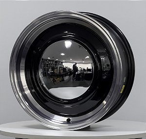 Jogo de Rodas Smoothie preta com borda diamantada aro 15 Tala 5,5 e 6,5 Furação 4x130 Offset 15 e 25