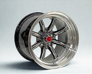 Jogo de Rodas WATANABE  Cromo Look Borda Diamantada Aro 15 Tala 10" Furação 5x114,3