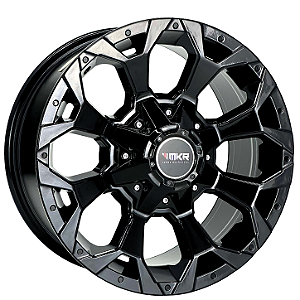 Jogo de Rodas OFF-ROAD Modelo M12 Aro 17 / tala 8 / furação 5x114, 5x120, 6x114 e 6x139 Offset 20 Preto e Preto Fosco Diamantado