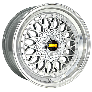 Jogo de Rodas BBS RS Aro 15 / tala 7 / furação 4x100 e 4x108 offset 30 Hyper Diamantado