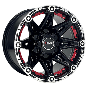 Jogo de Rodas OFF-ROAD Modelo M22 Aro 16 / tala 9 / furação 5x114, 6x114 e 6x139 Offset -20 Preto Diamantado