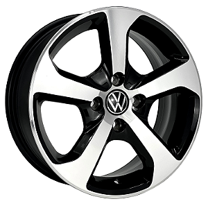 Jogo de Rodas VW GOLF AUSTIN Aro 18 / tala 6 e 7 / furação 4x100, 5x100, 5x112 e 5x114 offset 40 Preto Diamantado e Prata Especial