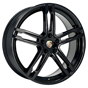 Jogo de Rodas Porsche Macan Aro 20 / tala 7,5 / furação 5x112 Offset 42 Preto e Prata Especial