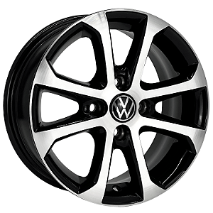 Jogo de Rodas Gol Power G5 Aro 13 / tala 5,5 / furação 4x100 Offset 36 Preto Diamantado e Grafite Diamantado
