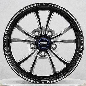 Roda Raw Racing Exocet / Aro 15 tala 10 / furação 5x114,3 / Off-set 38/ Black Milling
