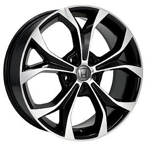 Jogo de Rodas KR R29 Modelo CIVIC LXR Aro 18 / tala 7 / furação 4x100 e 5x114 Offset 40 Preto Diamantado