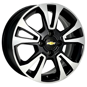 Jogo de Rodas KR R42 Onix LTZ Aro 14 / tala 6 / furação 4x100 Offset 39 Preto Diamantado