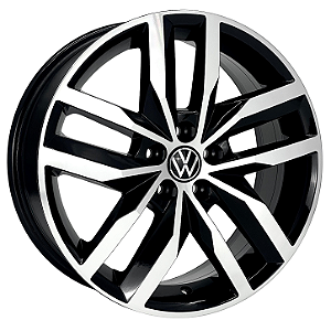 Jogo de Rodas KR R46 Madrid Golf Highline VII Aro 17 / tala 7 / furação 5x100 e 5x112 Offset 41 Preto Diamantado