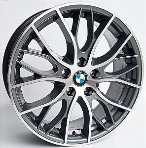 Jogo de Rodas BMW 335i Bi-turbo Aro 20 / tala 7,5 / furação 5x120 Offset 40 Grafite Diamantado