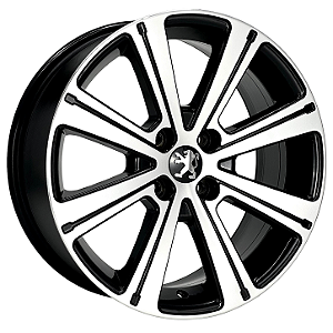 Jogo de Rodas KR R62 Esportiva Peugeot Aro 17 / tala 7 / furação 4x108 Offset 25 Preto Diamantado e Grafite Diamantado