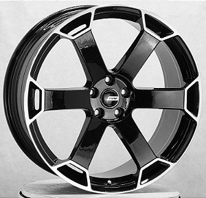 Jogo de Rodas RAW GENEVA Audi Aro 21 / tala 9,0 / furação 5X112 / OFFSET 35 Preta Diamantada