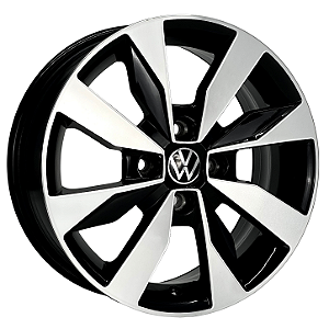 Jogo de Rodas KR R74 VW Gol 2017 Aro 17 / tala 7 / furação 4x100 Offset 38 Preto Diamantado