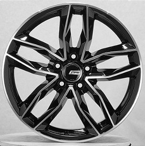 Jogo de Rodas RAW MONACO Audi Aro 18 / tala 8 e tala 8,5 furação 5X112 / OFFSET 42 Preto Diamantado