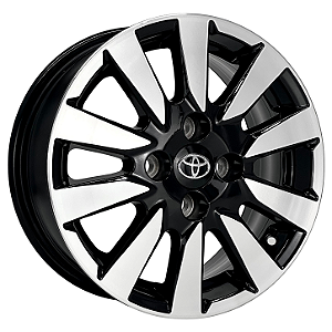 Jogo de Rodas KR R81 Etios Aro 14 / tala 6 / furação 4x100 Offset 35 Preto Diamantado