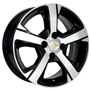 Jogo de Rodas KR R82 LTZ Aro 15 / tala 6 / furação 4x100 Offset 39 Preto Diamantado e Grafite Diamantado