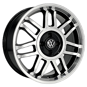 Jogo de Rodas KR R83 MODELO GOL GT SNOWFLAKE Aro 17 / tala 6 e 7 / furação 4x100 Offset 40 e 42 Preto Diamantado