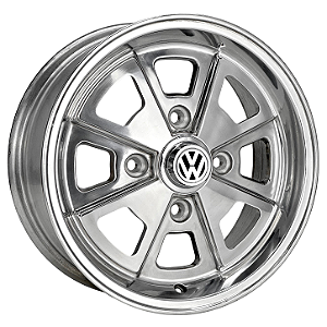 Jogo de Rodas KR R84 Modelo VW Porsche Aro 17 / tala 6 / furação 4x130 Offset 42 POLIDA