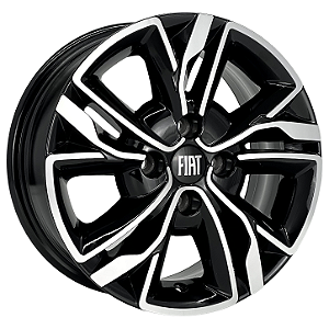 Jogo de Rodas KR R88 MODELO UNO SPORTING GSR Aro 14 / tala 6 / furação 4x98 Offset 35 Preto Diamantado