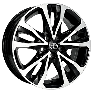 Jogo de Rodas KR R89 MODELO COROLLA XRS Aro 16 / tala 6 / furação 5x100 Offset 39 Preto Diamantado e Grafite Diamantado