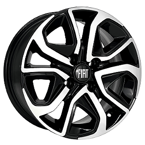 Jogo de Rodas KR R91 MODELO FIAT ARGO Aro 14 / tala 6 / furação 4x98 Offset 35 Preto Diamantado