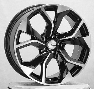 Jogo de Rodas RAW ZURCH Audi Aro 18 / tala 8,0 furação 5x100 e 5x112 / OFFSET 40 e 42 Preta Diamantada