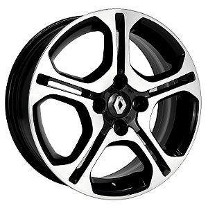 Jogo de Rodas KR R97 GT LINE Aro 15 / tala 6 / furação 4x100 Offset 38 Preto Diamantado e Grafite Diamantado