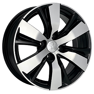 Jogo de Rodas KR S05 Peugeot 2008 Aro 16 / tala 6 / furação 4x108 Offset 20 Preto Fosco Diamantado