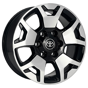 Jogo de Rodas Kr S11 Toyota Hilux SRX Aro 17 / tala 7 / furação 6x139 Offset 25 Preto Diamantado