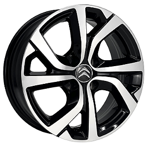 Jogo de Rodas Kr S14 CACTUS Aro 16 / tala 6 / furação 4x108 Offset 15 Preto Diamantado