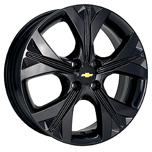 Jogo de Rodas KR S21 MODELO ONIX PREMIER TURBO Aro 14 / tala 6 / furação 4x100 Offset 39 Preto e Prata