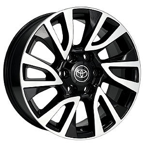 Jogo de Rodas KR S32 MODELO TOYOTA SW4 Aro 18 / tala 7,5 / furação 6x139 Offset 30 Preto Diamantado e Grafite Brilhante
