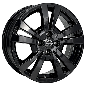 Jogo de Rodas KR S33 MODELO NOVO KICKS Aro 16 / tala 6 / furação 4x100 Offset 40 Preto e Preto Diamantado