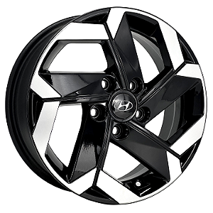 Jogo de Rodas KR S37 MODELO CRETA ULTIMATE Aro 16 / tala 6 / furação 5x114 Offset 43 Preto Diamantado