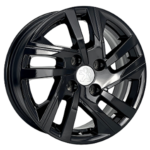Jogo de Rodas KR S38 MODELO PEUGEOT 208 GRIFFE Aro 15 / tala 6 / furação 4x108 Offset 25 Preto, Preto Diamantado e Grafite Diamantado