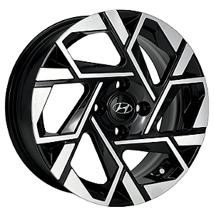 Jogo de Rodas KR S42 MODELO HB20 PLATINUM Aro 14 / tala 6 / furação 4x100 Offset 38 Preto Diamantado e Grafite Diamantado