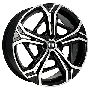 Jogo de Rodas KR S45 FIAT FASTBACK IMPETUS Aro 18 / tala 7 / furação 5x105 e 5x98 Offset 40 e 35 Preto Diamantado Grafite Diamantado