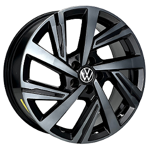 Jogo de Rodas KR S46 MODELO NOVO VIRTUS Aro 15 / tala 6 / furação 4x100 e 5x100 Offset 38 Preto Diamantado e Preto Brilhante