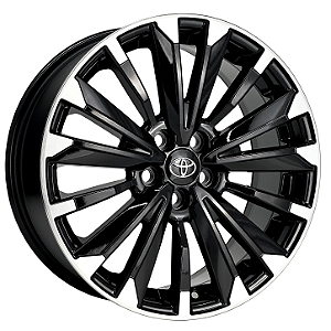 Jogo de Rodas KR S49 Corolla Altis Aro 20 / tala 8 / furação 5x100, 5x105, 5x108, 5x112 e 5x114 Offset 40 Preto Diamantado e Preto Borda Diamantada